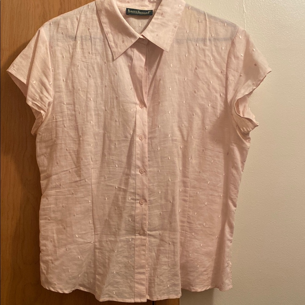Jones New York Light Pink Button-Up Blouse